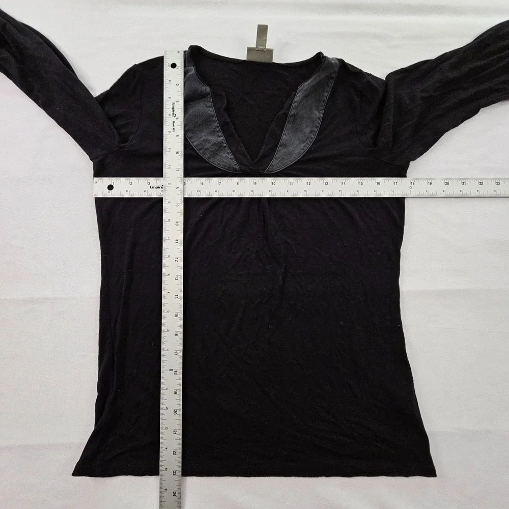J. Jill Stretch Black 3/4 Sleeve V-Neck T-Shirt Women's  XS